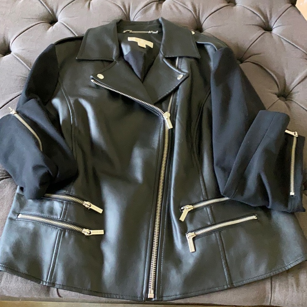 Michael Kors women black motto jacket